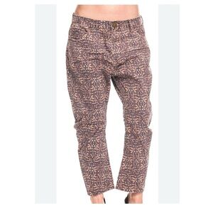 ONEYEASPOON Woman azteca leopard eagle jeans 26 boyfriend cropped pants